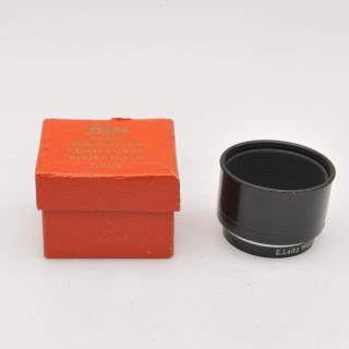 Glimmend chromen variabele zonnekap voor schroeflenzen van 50mm tot en met 135mm in het Leica doosje